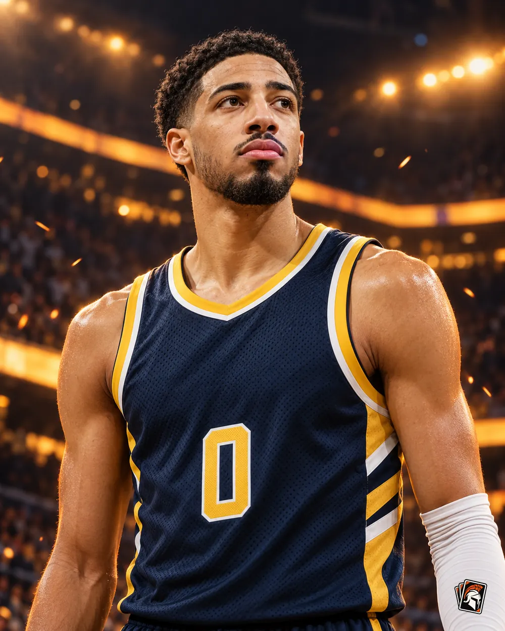 Tyrese Haliburton Sports Card Warriors illustration